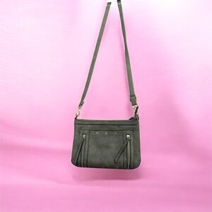 Faux leather Crossbody Gray Bag coin pocket Zipper closure outside pocket PreLv